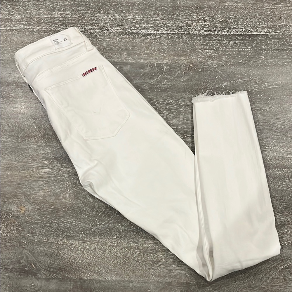 Women’s White Size 25 Hudson Distressed Super Skinny Midrise Ankle Nico Jeans